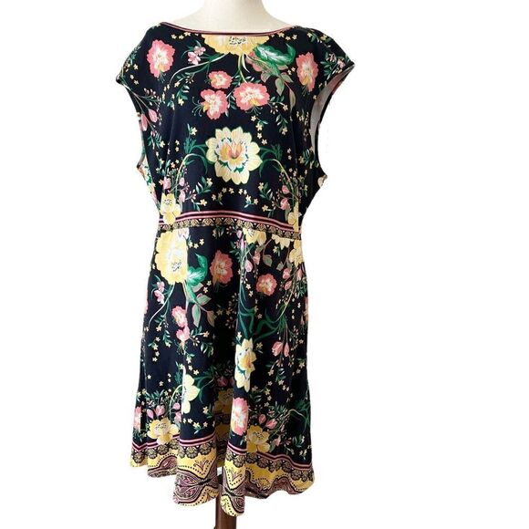 New York & Company Dresses & Skirts - New York & Co. Floral Cap Sleeve Cotton Midi Dress Like New XXL